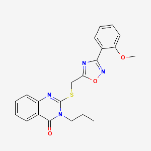 molecular formula C21H20N4O3S B2593274 2-[[3-(2-Methoxyphenyl)-1,2,4-oxadiazol-5-yl]methylsulfanyl]-3-propylquinazolin-4-one CAS No. 2319878-52-7