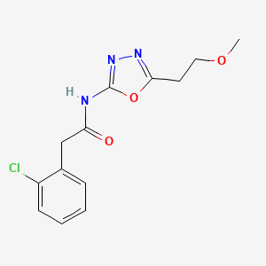 molecular formula C13H14ClN3O3 B2593278 2-(2-chlorophenyl)-N-(5-(2-methoxyethyl)-1,3,4-oxadiazol-2-yl)acetamide CAS No. 1396748-00-7