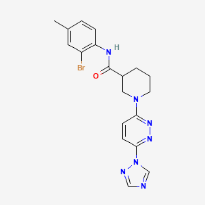 molecular formula C19H20BrN7O B2593280 1-(6-(1H-1,2,4-triazol-1-yl)pyridazin-3-yl)-N-(2-bromo-4-methylphenyl)piperidine-3-carboxamide CAS No. 1797718-72-9