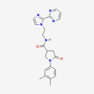 1-(3,4-dimethylphenyl)-5-oxo-N-(2-(2-(pyrimidin-2-yl)-1H-imidazol-1-yl)ethyl)pyrrolidine-3-carboxamide