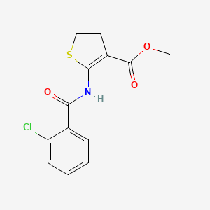 molecular formula C13H10ClNO3S B2593283 2-(2-氯苯甲酰胺)噻吩-3-甲酸甲酯 CAS No. 864940-40-9