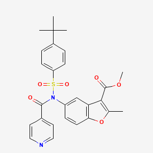 Methyl 5-[[(4-tert-butylphenyl)sulfonyl](isonicotinoyl)amino]-2-methyl-1-benzofuran-3-carboxylate