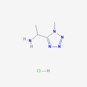 molecular formula C4H10ClN5 B2593292 1-(1-Methyl-1H-1,2,3,4-tetrazol-5-yl)ethan-1-amine hydrochloride CAS No. 2138537-66-1