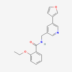 molecular formula C19H18N2O3 B2593294 2-ethoxy-N-((5-(furan-3-yl)pyridin-3-yl)methyl)benzamide CAS No. 2034571-25-8