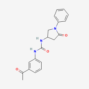 molecular formula C19H19N3O3 B2593300 1-(3-Acetylphenyl)-3-(5-oxo-1-phenylpyrrolidin-3-yl)urea CAS No. 894007-38-6