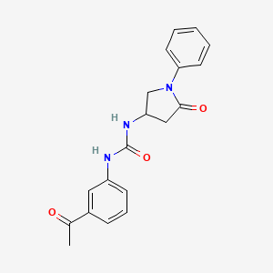 molecular formula C19H19N3O3 B2593300 1-(3-乙酰苯基)-3-(5-氧代-1-苯基吡咯烷-3-基)脲 CAS No. 894007-38-6