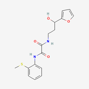 molecular formula C16H18N2O4S B2593301 N1-(3-(呋喃-2-基)-3-羟基丙基)-N2-(2-(甲硫基)苯基)草酰胺 CAS No. 1448052-32-1