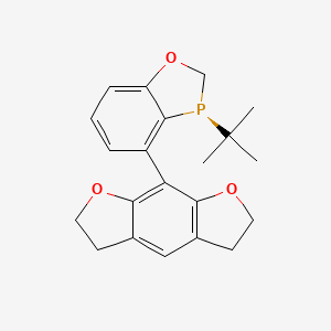 molecular formula C21H23O3P B2593303 (S)-3-(tert-Butyl)-4-(2,3,5,6-tetrahydrobenzo[1,2-b:5,4-b']difuran-8-yl)-2,3-dihydrobenzo[d][1,3]oxaphosphole CAS No. 2634687-60-6