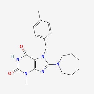 molecular formula C20H25N5O2 B2593315 8-Azepan-1-yl-3-methyl-7-(4-methyl-benzyl)-3,7-dihydro-purine-2,6-dione CAS No. 303969-85-9