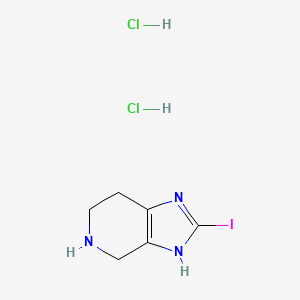 molecular formula C6H10Cl2IN3 B2593317 2-碘-4,5,6,7-四氢-3H-咪唑并[4,5-c]吡啶；二盐酸盐 CAS No. 2460750-75-6