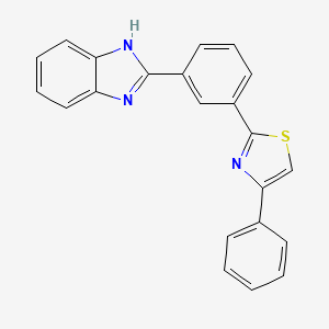 molecular formula C22H15N3S B2593319 2-(3-(1H-Benzo[d]imidazol-2-yl)phenyl)-4-phenylthiazole CAS No. 1414661-49-6