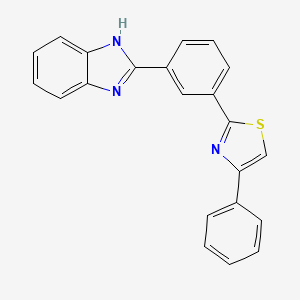 molecular formula C22H15N3S B2593319 2-(3-(1H-苯并[d]咪唑-2-基)苯基)-4-苯基噻唑 CAS No. 1414661-49-6