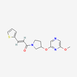 molecular formula C16H17N3O3S B2593333 (E)-1-(3-((6-甲氧基吡嗪-2-基)氧代)吡咯烷-1-基)-3-(噻吩-2-基)丙-2-烯-1-酮 CAS No. 2035003-84-8