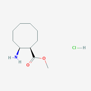 molecular formula C10H20ClNO2 B2593335 cis-2-Amino-cyclooctanecarboxylic acid methyl ester hydrochloride CAS No. 1033756-98-7