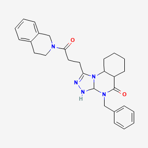 molecular formula C28H25N5O2 B2593346 4-benzyl-1-[3-oxo-3-(1,2,3,4-tetrahydroisoquinolin-2-yl)propyl]-4H,5H-[1,2,4]triazolo[4,3-a]quinazolin-5-one CAS No. 2320926-84-7