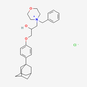 molecular formula C30H40ClNO3 B2593348 4-{3-[4-(Adamantan-1-yl)phenoxy]-2-hydroxypropyl}-4-benzylmorpholin-4-ium chloride CAS No. 1219372-51-6