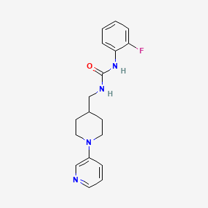 molecular formula C18H21FN4O B2593354 1-(2-Fluorophenyl)-3-((1-(pyridin-3-yl)piperidin-4-yl)methyl)urea CAS No. 2034470-24-9