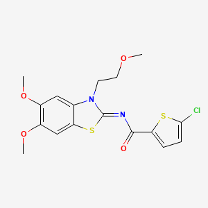 molecular formula C17H17ClN2O4S2 B2593358 (Z)-5-chloro-N-(5,6-dimethoxy-3-(2-methoxyethyl)benzo[d]thiazol-2(3H)-ylidene)thiophene-2-carboxamide CAS No. 895459-08-2