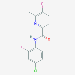molecular formula C13H9ClF2N2O B2593360 N-(4-chloro-2-fluorophenyl)-5-fluoro-6-methylpyridine-2-carboxamide CAS No. 2415462-09-6