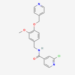 molecular formula C20H18ClN3O3 B2593361 2-氯-N-[[3-甲氧基-4-(吡啶-4-基甲氧基)苯基]甲基]吡啶-4-甲酰胺 CAS No. 1241137-72-3