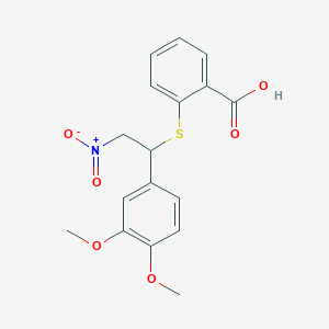 2-{[1-(3,4-Dimethoxyphenyl)-2-nitroethyl]sulfanyl}benzoic acid