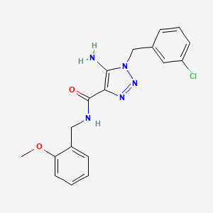 molecular formula C18H18ClN5O2 B2593377 5-amino-1-(3-chlorobenzyl)-N-(2-methoxybenzyl)-1H-1,2,3-triazole-4-carboxamide CAS No. 899736-83-5