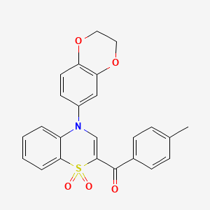[4-(2,3-dihydro-1,4-benzodioxin-6-yl)-1,1-dioxido-4H-1,4-benzothiazin-2-yl](4-methylphenyl)methanone