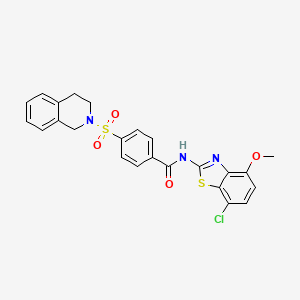N-(7-chloro-4-methoxybenzo[d]thiazol-2-yl)-4-((3,4-dihydroisoquinolin-2(1H)-yl)sulfonyl)benzamide