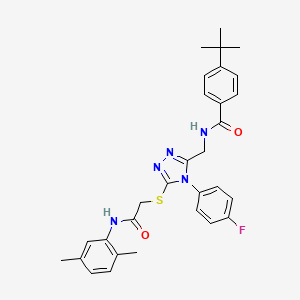 4-tert-butyl-N-[[5-[2-(2,5-dimethylanilino)-2-oxoethyl]sulfanyl-4-(4-fluorophenyl)-1,2,4-triazol-3-yl]methyl]benzamide