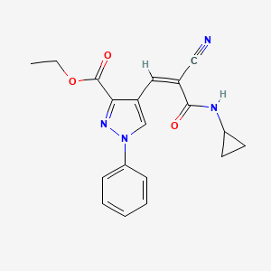 ethyl 4-[(Z)-2-cyano-3-(cyclopropylamino)-3-oxoprop-1-enyl]-1-phenylpyrazole-3-carboxylate