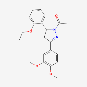 1-[5-(3,4-Dimethoxyphenyl)-3-(2-ethoxyphenyl)-3,4-dihydropyrazol-2-yl]ethanone