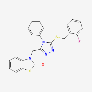 3-((5-((2-fluorobenzyl)thio)-4-phenyl-4H-1,2,4-triazol-3-yl)methyl)benzo[d]thiazol-2(3H)-one