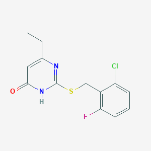 molecular formula C13H12ClFN2OS B2593405 2-[(2-氯-6-氟苄基)硫代]-6-乙基-4(3H)-嘧啶酮 CAS No. 551931-23-8