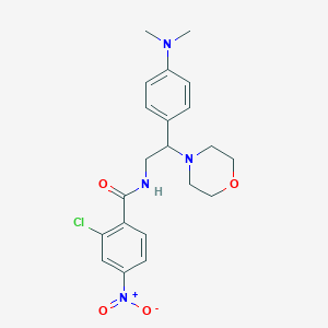 molecular formula C21H25ClN4O4 B2593411 2-氯-N-(2-(4-(二甲氨基)苯基)-2-吗啉乙基)-4-硝基苯甲酰胺 CAS No. 897620-15-4
