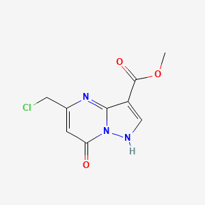 molecular formula C9H8ClN3O3 B2593417 5-(氯甲基)-7-羟基吡唑并[1,5-a]嘧啶-3-羧酸甲酯 CAS No. 656818-50-7