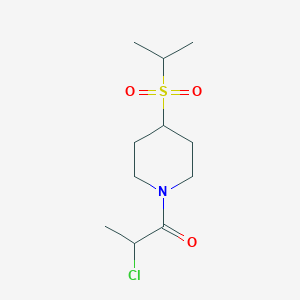 molecular formula C11H20ClNO3S B2593419 2-Chloro-1-(4-propan-2-ylsulfonylpiperidin-1-yl)propan-1-one CAS No. 2411261-67-9