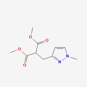 molecular formula C10H14N2O4 B2593420 1,3-dimethyl 2-[(1-methyl-1H-pyrazol-3-yl)methyl]propanedioate CAS No. 1565400-57-8