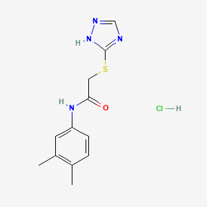 molecular formula C12H15ClN4OS B2593422 2-((4H-1,2,4-triazol-3-yl)thio)-N-(3,4-dimethylphenyl)acetamide hydrochloride CAS No. 1179438-50-6