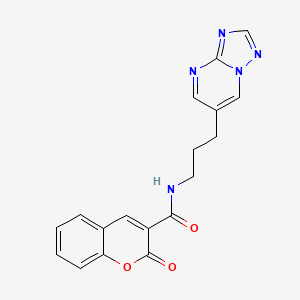 molecular formula C18H15N5O3 B2593424 N-(3-([1,2,4]triazolo[1,5-a]pyrimidin-6-yl)propyl)-2-oxo-2H-chromene-3-carboxamide CAS No. 2034376-47-9
