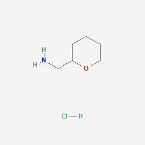 molecular formula C6H14ClNO B2593444 Tetrahydropyran-2-ylmethylamine hydrochloride CAS No. 6628-83-7; 683233-12-7