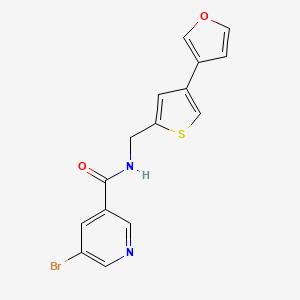 molecular formula C15H11BrN2O2S B2593445 5-Bromo-N-[[4-(furan-3-yl)thiophen-2-yl]methyl]pyridine-3-carboxamide CAS No. 2380010-08-0