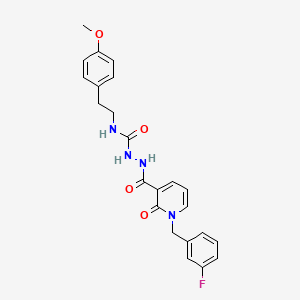 molecular formula C23H23FN4O4 B2593451 2-(1-(3-fluorobenzyl)-2-oxo-1,2-dihydropyridine-3-carbonyl)-N-(4-methoxyphenethyl)hydrazinecarboxamide CAS No. 1105226-09-2