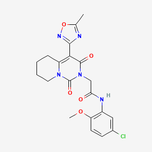 molecular formula C20H20ClN5O5 B2593454 N-(5-chloro-2-methoxyphenyl)-2-[4-(5-methyl-1,2,4-oxadiazol-3-yl)-1,3-dioxo-5,6,7,8-tetrahydro-1H-pyrido[1,2-c]pyrimidin-2(3H)-yl]acetamide CAS No. 1775524-06-5