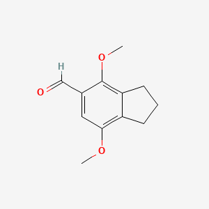 molecular formula C12H14O3 B2593455 4,7-Dimethoxy-5-formylindan CAS No. 38998-06-0