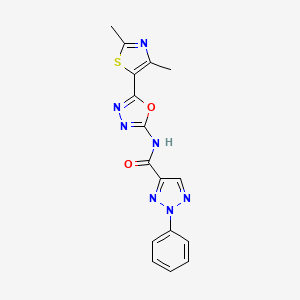 molecular formula C16H13N7O2S B2593458 N-(5-(2,4-dimethylthiazol-5-yl)-1,3,4-oxadiazol-2-yl)-2-phenyl-2H-1,2,3-triazole-4-carboxamide CAS No. 1324301-68-9