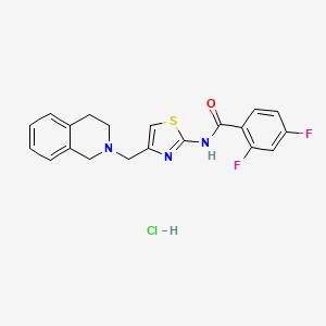 molecular formula C20H18ClF2N3OS B2593459 N-(4-((3,4-dihydroisoquinolin-2(1H)-yl)methyl)thiazol-2-yl)-2,4-difluorobenzamide hydrochloride CAS No. 1216578-94-7