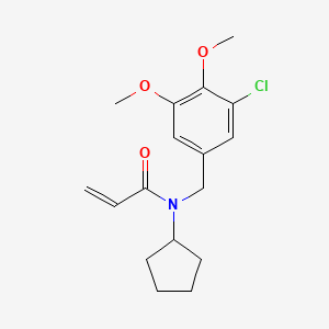 molecular formula C17H22ClNO3 B2593461 N-[(3-Chloro-4,5-dimethoxyphenyl)methyl]-N-cyclopentylprop-2-enamide CAS No. 2411241-51-3