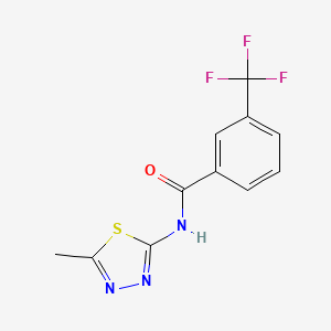 molecular formula C11H8F3N3OS B2593470 N-(5-methyl-1,3,4-thiadiazol-2-yl)-3-(trifluoromethyl)benzamide CAS No. 392244-46-1