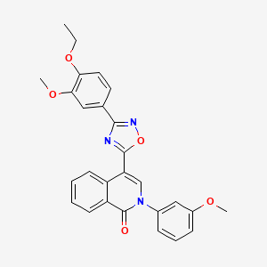 molecular formula C27H23N3O5 B2593475 4-[3-(4-ethoxy-3-methoxyphenyl)-1,2,4-oxadiazol-5-yl]-2-(3-methoxyphenyl)isoquinolin-1(2H)-one CAS No. 1326932-16-4