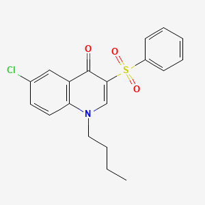 molecular formula C19H18ClNO3S B2593492 1-丁基-6-氯-3-(苯磺酰基)喹啉-4(1H)-酮 CAS No. 899217-59-5